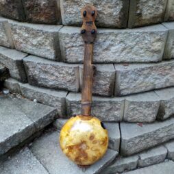 Fretted 5 String Gourd Banjo #555 "Mini 5 Travel banjo 17"scale - Image 4
